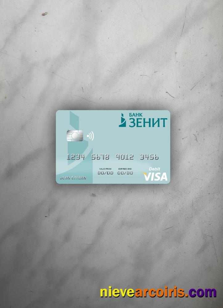 Russia Bank ZENIT Visa Debit Card Photolook Front Preview