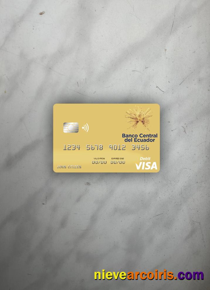 Sao Tome And Principe Banco Ecuador Visa Debit Card Photolook Front Photolook