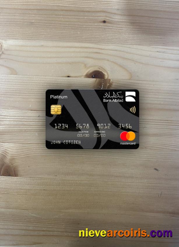 Saudi Arabia Bank Albilad Bank Platinum Mastercard Photolook Front Sample