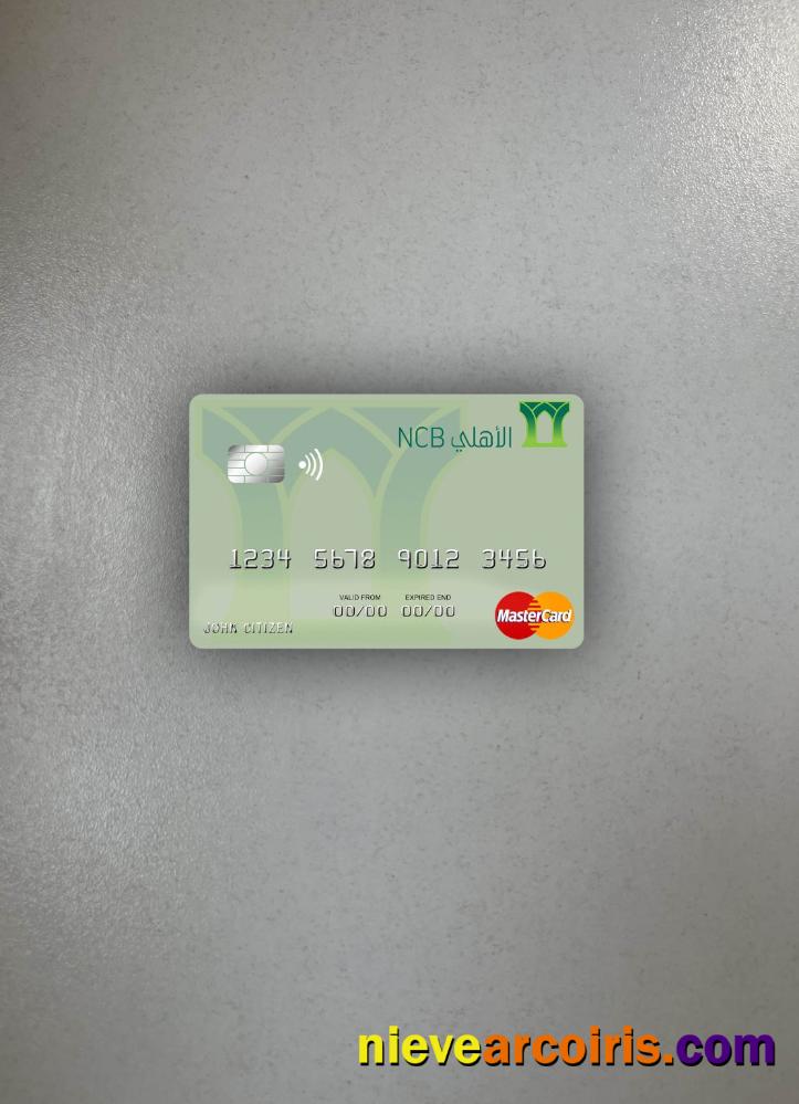 Saudi Arabia The National Commercial Bank Mastercard Photolook Front Template