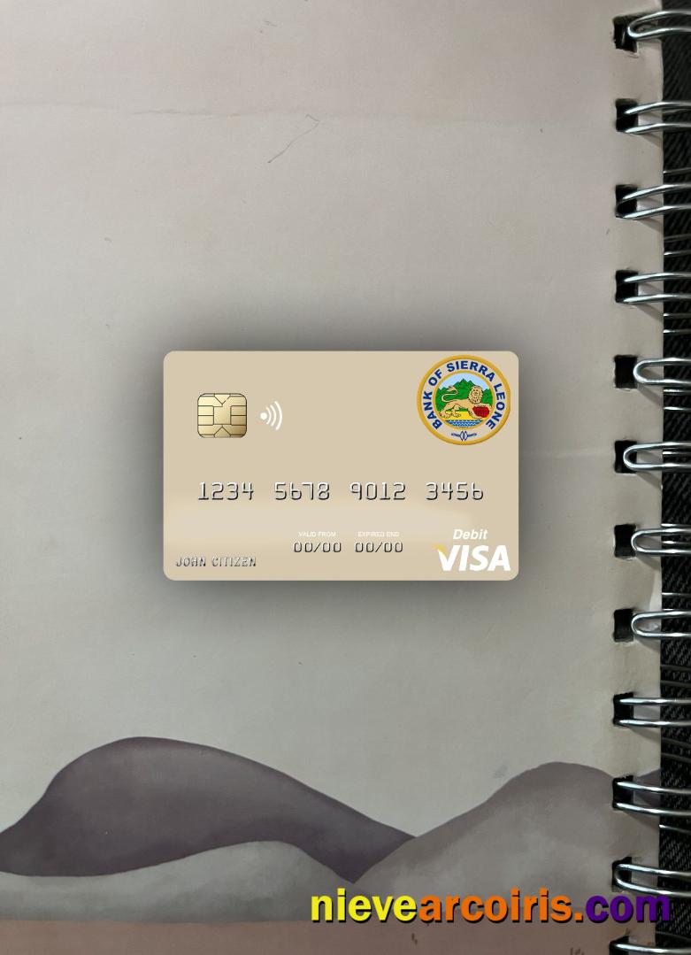 Sierra Leone Bank Of Sierra Leone Visa Debit Card Photolook Front Template