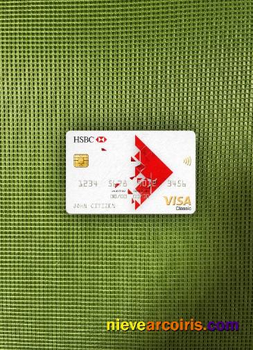 Singapore HSBC Bank Visa Classic Card Photolook Front Template