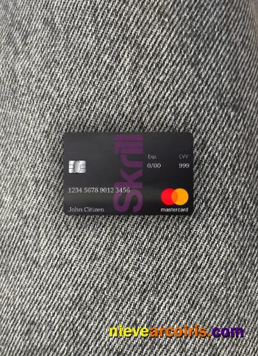 Realistic Skrill Mastercard Debit Card Template In PSD Format, Fully Editable Photolook