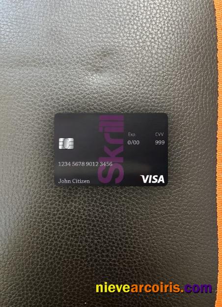 Realistic Skrill Visa Debit Card Template In PSD Format, Completely Editable Photolook