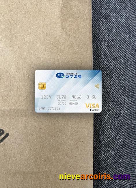 South Korea Daegu Bank Visa Electron Card Photolook Front Sample