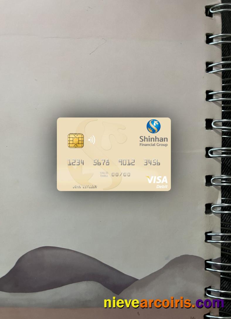 South Korea Shinhan Financial Group Visa Debit Card Photolook Front Template