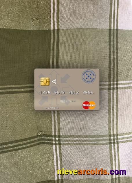 Suriname Centrale Bank Van Suriname Mastercard Photolook Front Template