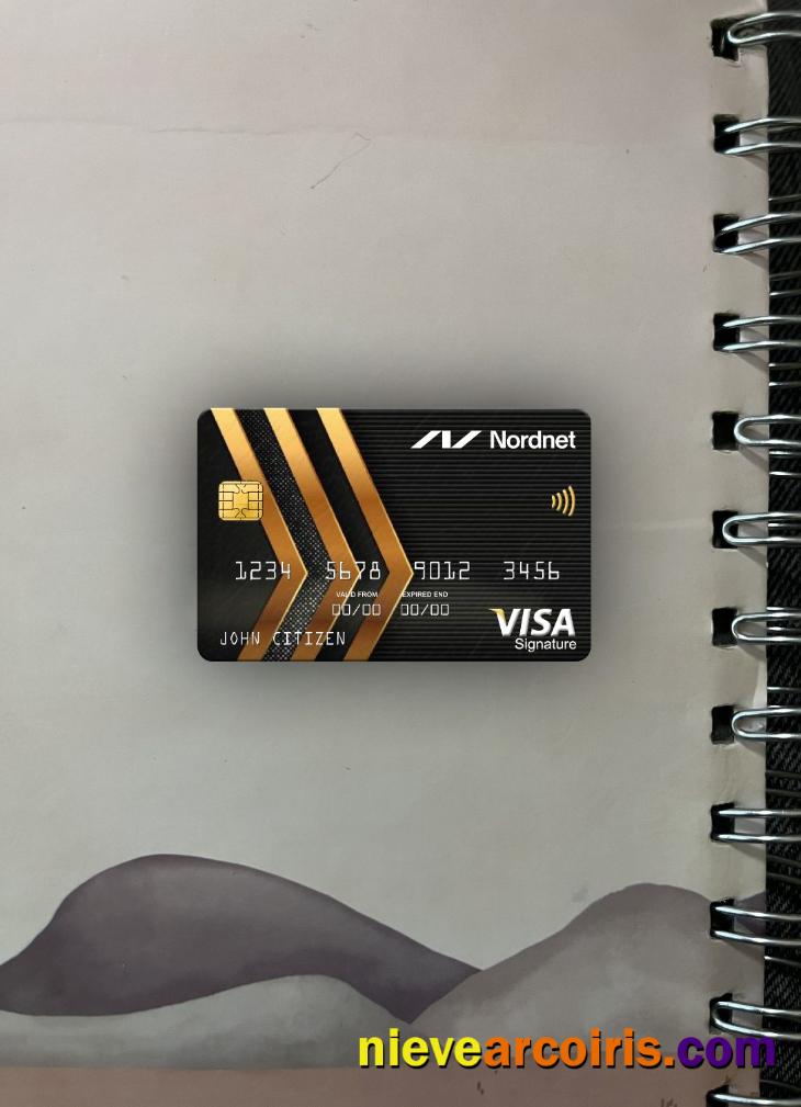 Sweden Nordnet AB Bank Visa Signature Card Photolook Front Template