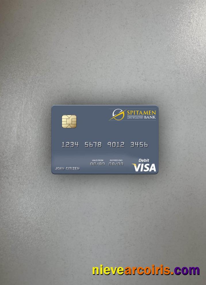 Tajikistan Spitamen Bank Visa Debit Card Photolook Front Sample