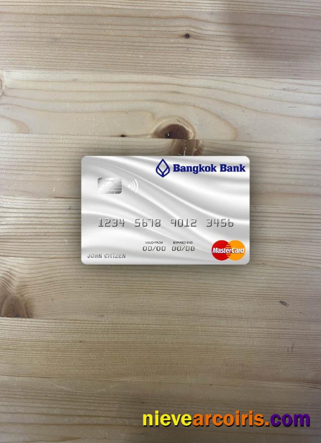Thailand Bangkok Bank Mastercard Gray Photolook Front Template