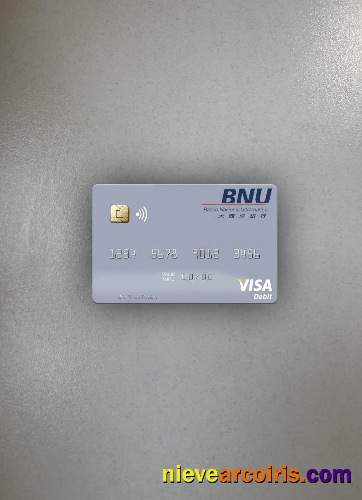 Timor Leste Banco Nacional Ultramarino Building Visa Debit Card Photolook Front Template