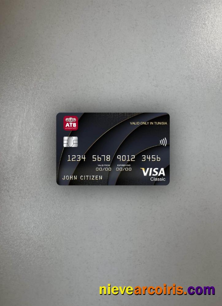 Tunisia ATB Bank Visa Classic Card Photolook Front Template