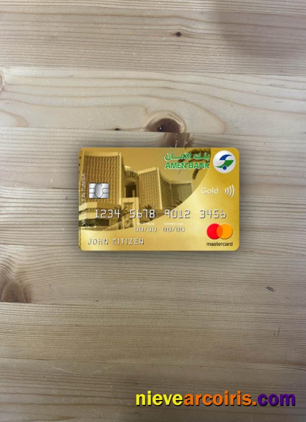 Tunisia Amen Bank Infinite Mastercard Gold Photolook Front Template