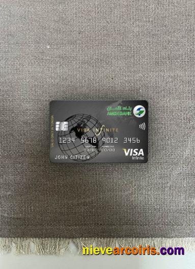 Tunisia Amen Bank Infinite Visa Card Photolook Front Sample
