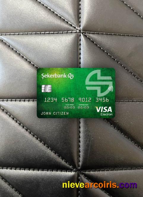 Turkey Sekerbank Visa Electron Card Photolook Front Template