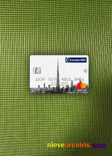 UAE Dubai Emirates NBD Bank Mastercard Photolook Front Template