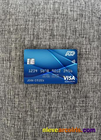 USA ADP Earnings Bank Visa Electron Card Photolook Front Sample