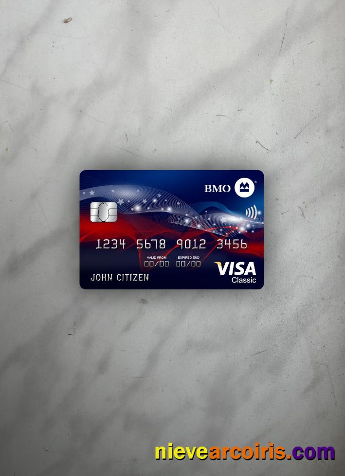 USA BMO Bank Of Montreal Bank Visa Classic Card Photolook Front Template