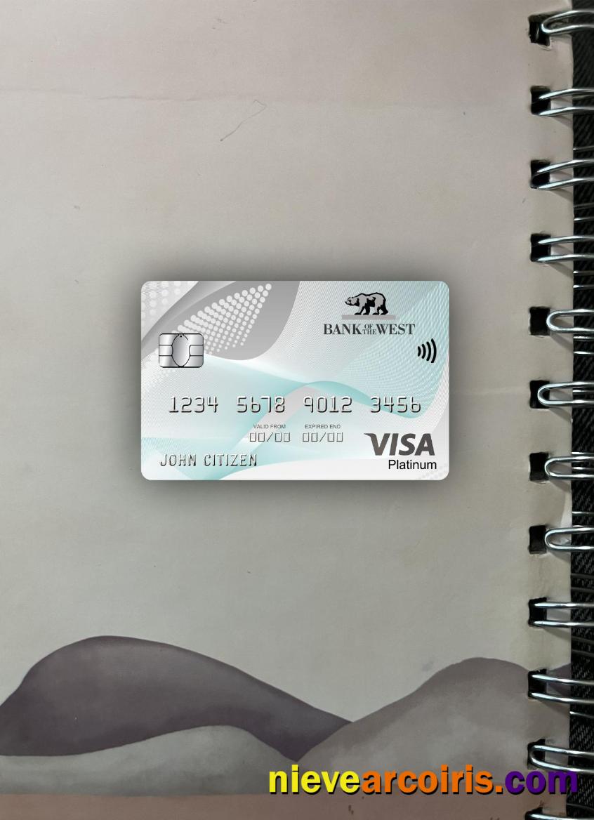 USA Bank Of The West Bank Visa Platinum Card Photolook Front Photolook
