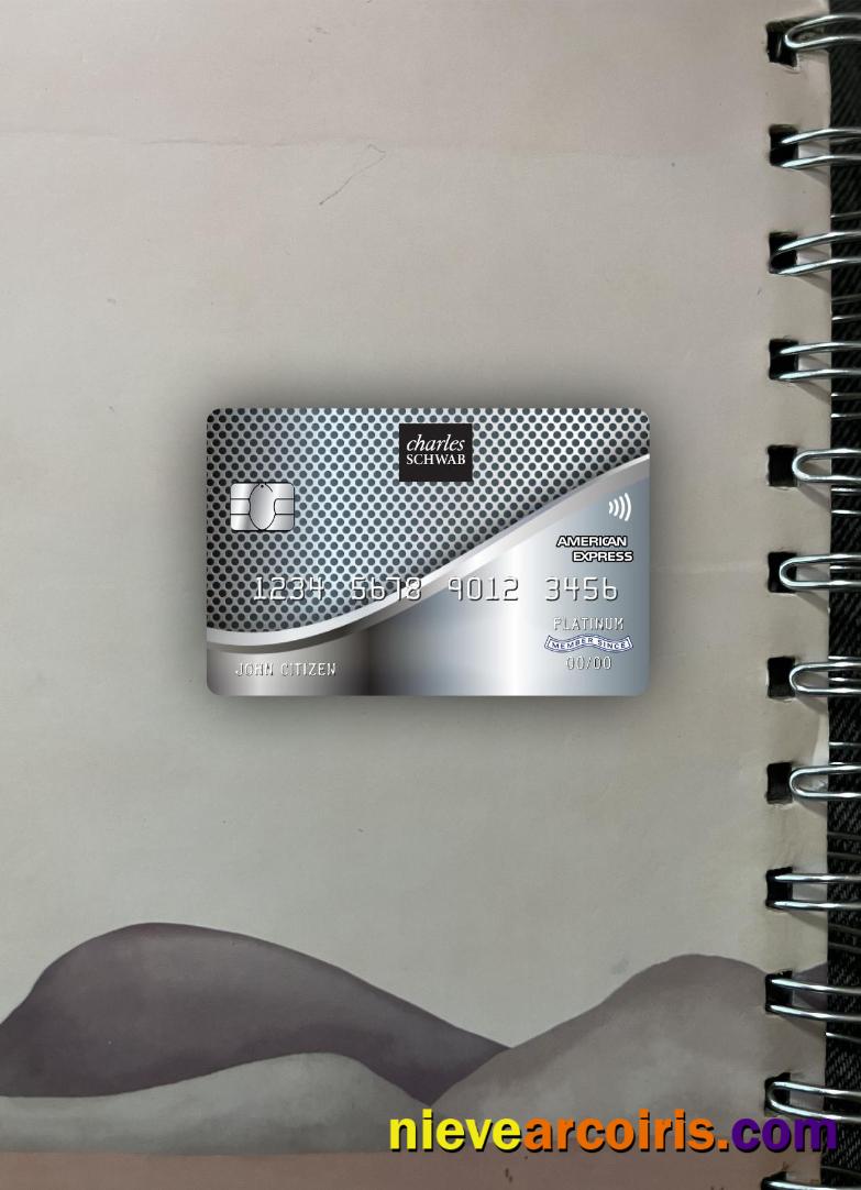 USA Charles Schwab & Co Bank American Express Credit Card Photolook Front Preview