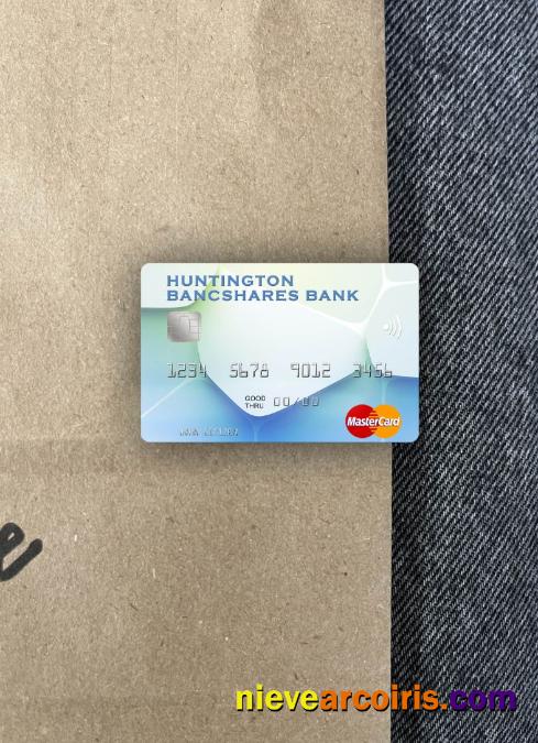USA Huntington Bancshares Bank Mastercard Photolook Front Template