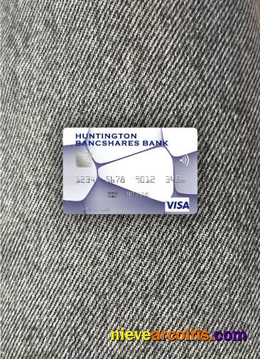USA Huntington Bancshares Bank Visa Card Photolook Front Template