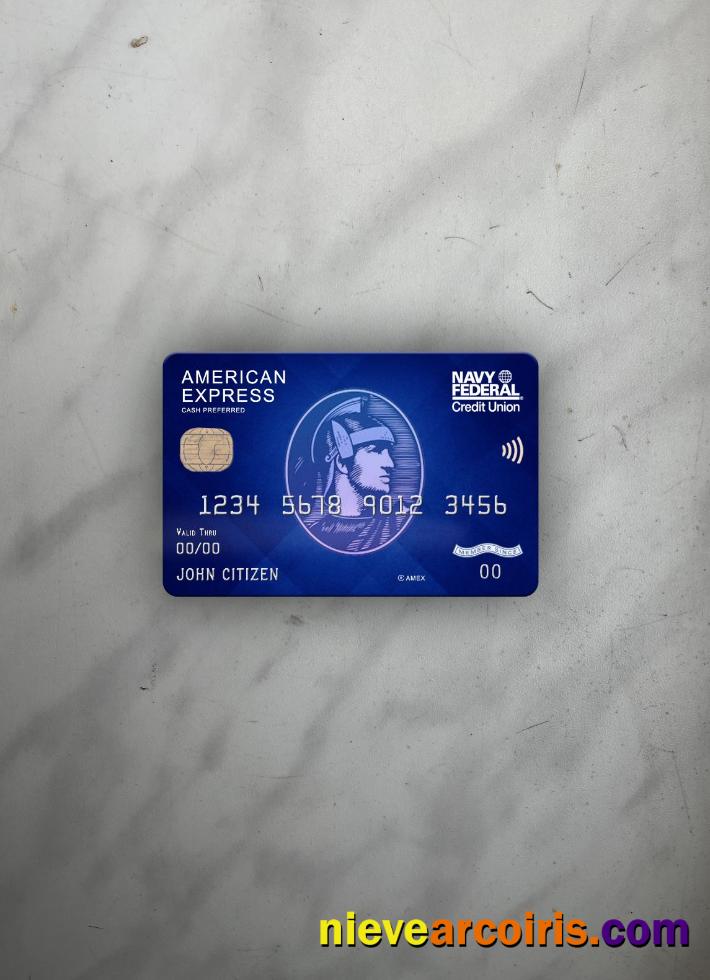 USA Navy Federal Union Bank AMEX Blue Cash Preferred Photolook Front Template