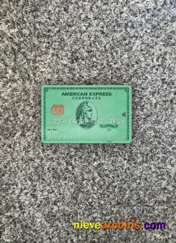 USA Nebraska Five Points Bank AMEX Green Card Photolook Front Sample