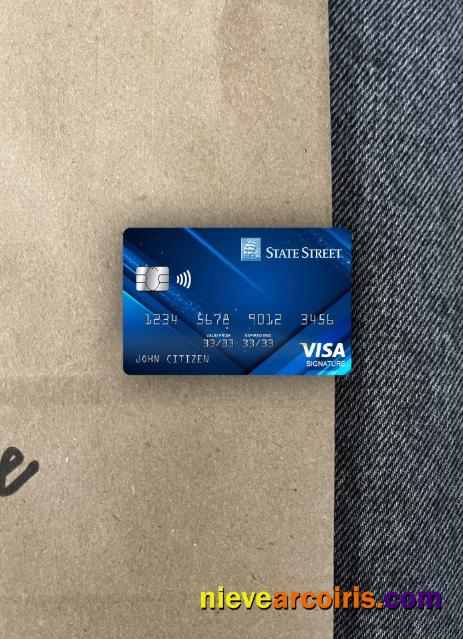USA State Street Corporation Bank Signature Card Photolook Front Template