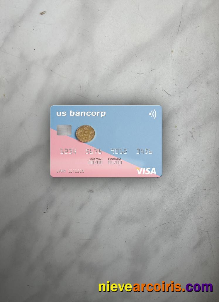 USA U.S. Bancorp Bank Visa Card Photolook Front Template