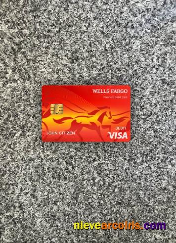 USA Wells Fargo Bank Visa Debit Card Version 2 Photolook Front Template