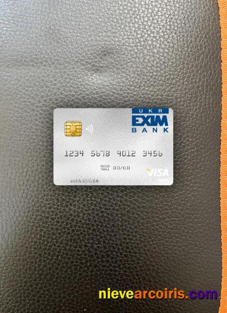 Ukraine Ukreximbank Visa Debit Card Photolook Front Sample