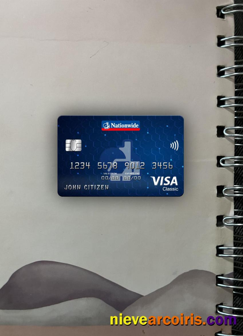 United Kingdom Nationwide Bank Visa Classic Card Photolook Front Sample