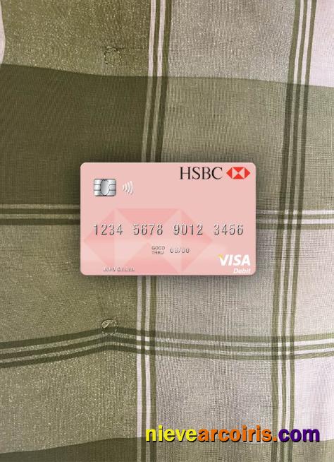 Uruguay HSBC Bank Visa Dbeit Card Photolook Front Template