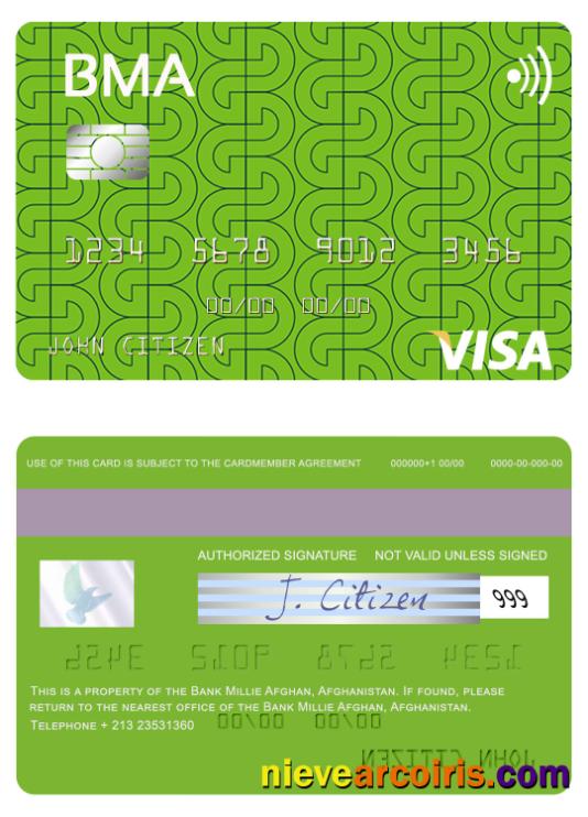 Afghanistan Bank Millie Afghan Visa Card Photolook