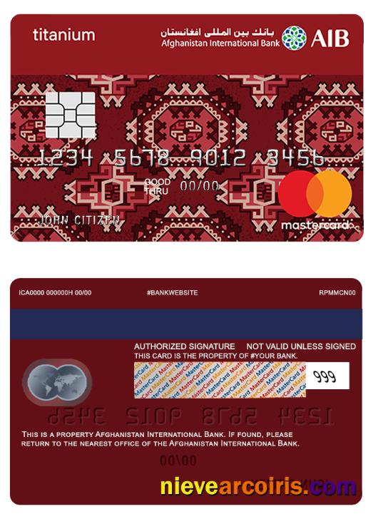 Afghanistan International Bank Master Card Classic Titanium Preview