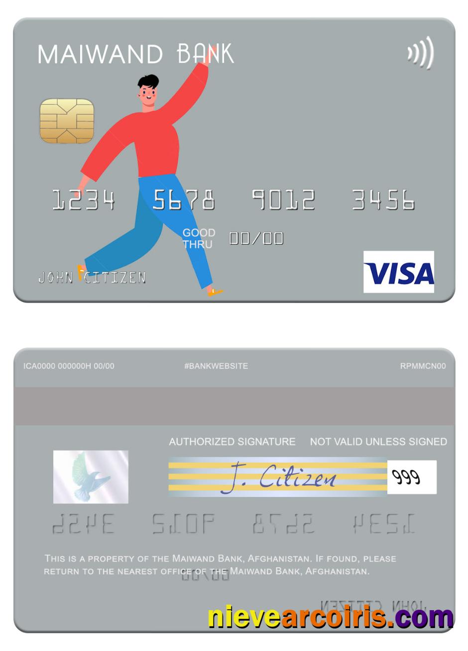 Afghanistan Maiwand Bank Visa Card Photolook