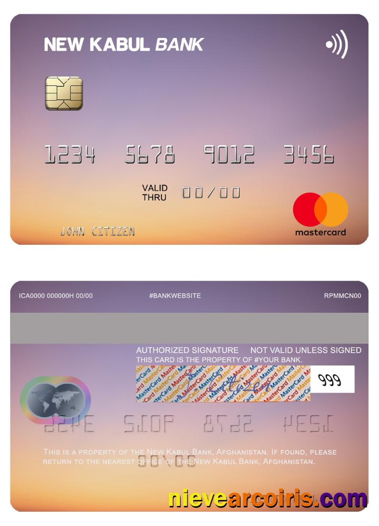Afghanistan New Kabul Bank Mastercard Photolook