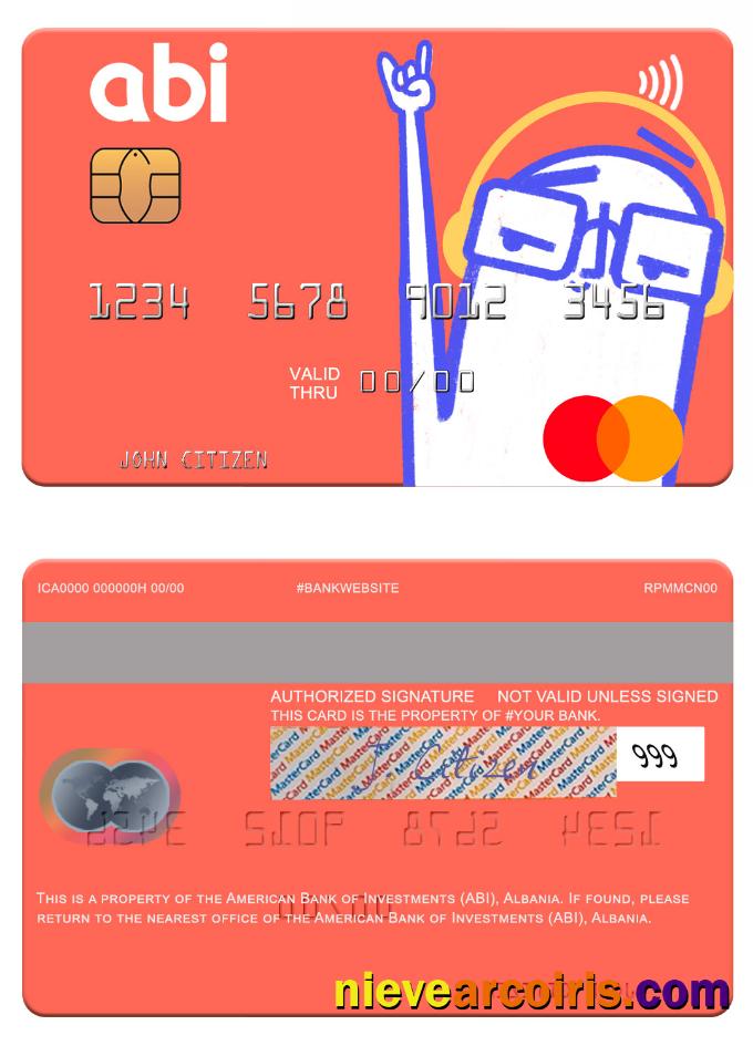 Albania American Bank Of Investments (ABI) Mastercard Template