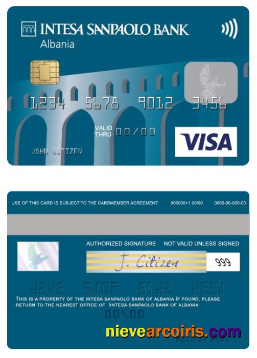 Albania Intesa Sanpaolo Bank Visa Card Preview