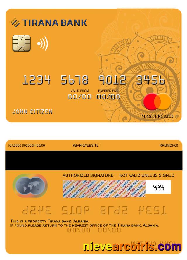 Albania Tirana Bank Mastercard Sample