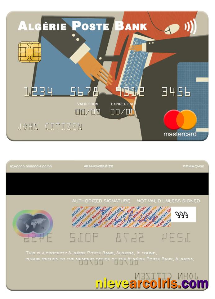 Algeria Algérie Poste Bank Mastercard Sample
