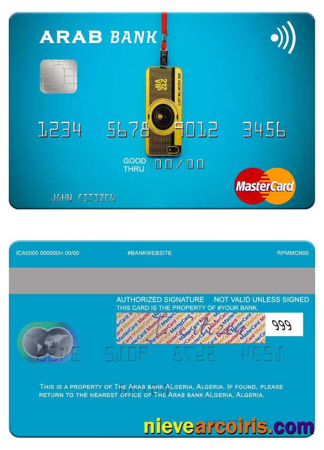 Algeria Arab Bank Algeria Mastercard Sample