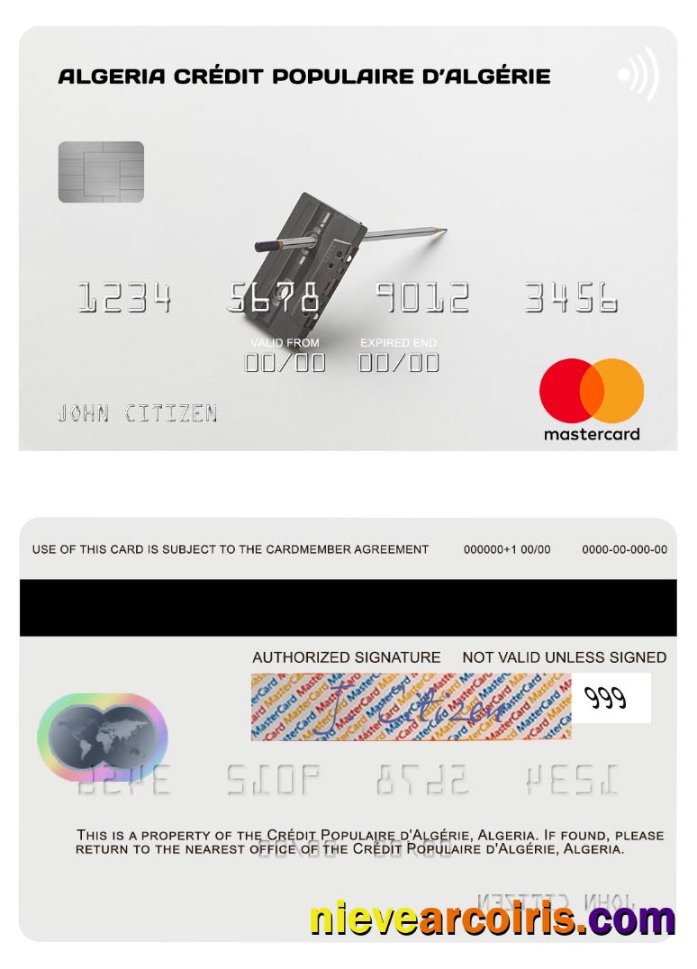 Algeria Crédit Populaire D’Algérie Mastercard Photolook