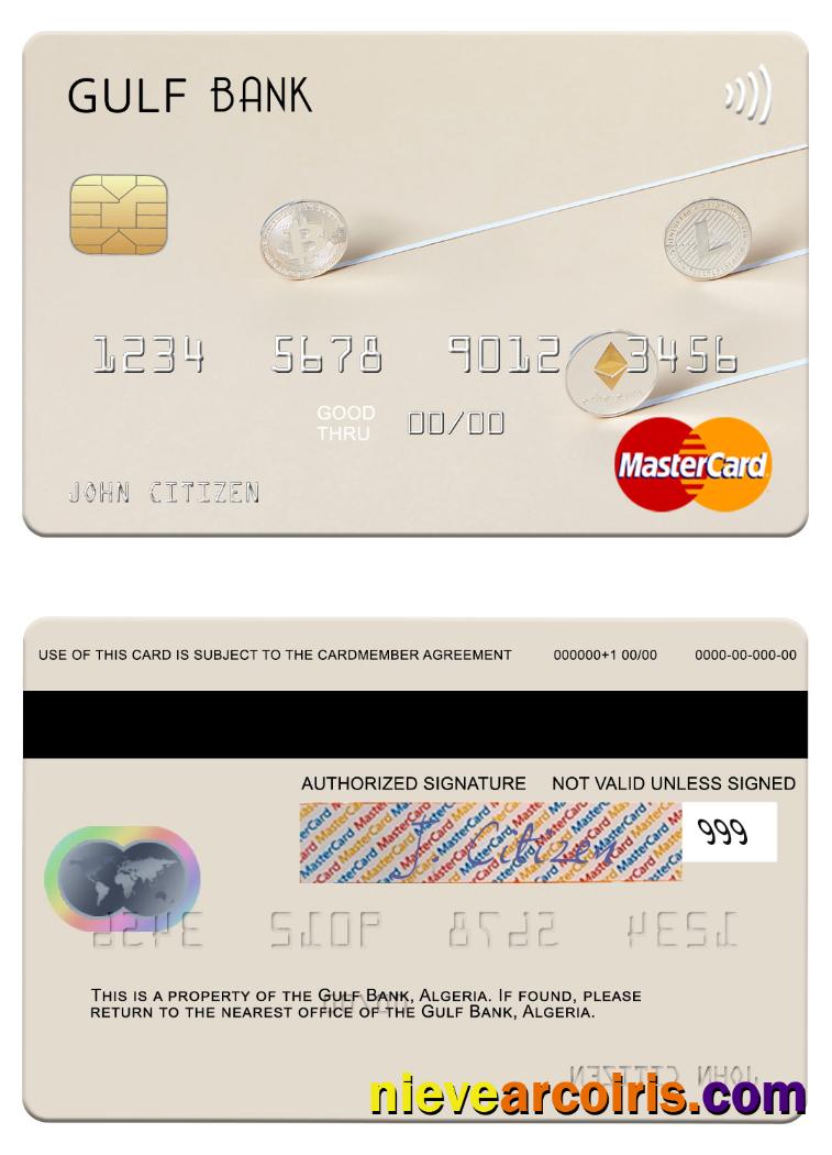 Algeria Gulf Bank Mastercard Sample