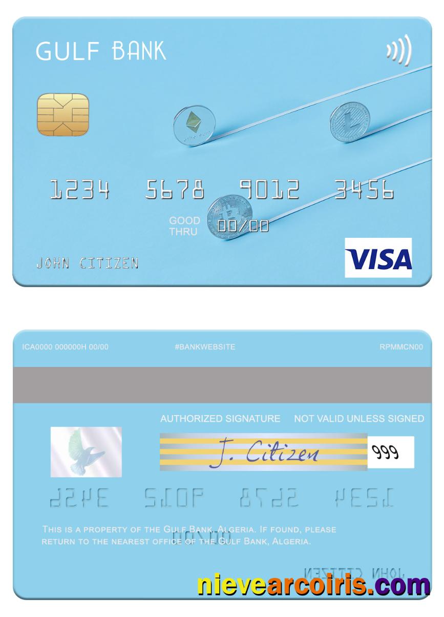 Algeria Gulf Bank Visa Card Preview