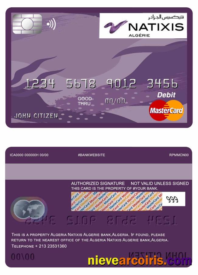 Algeria Natixis Algerie Bank Master Debit Card Preview