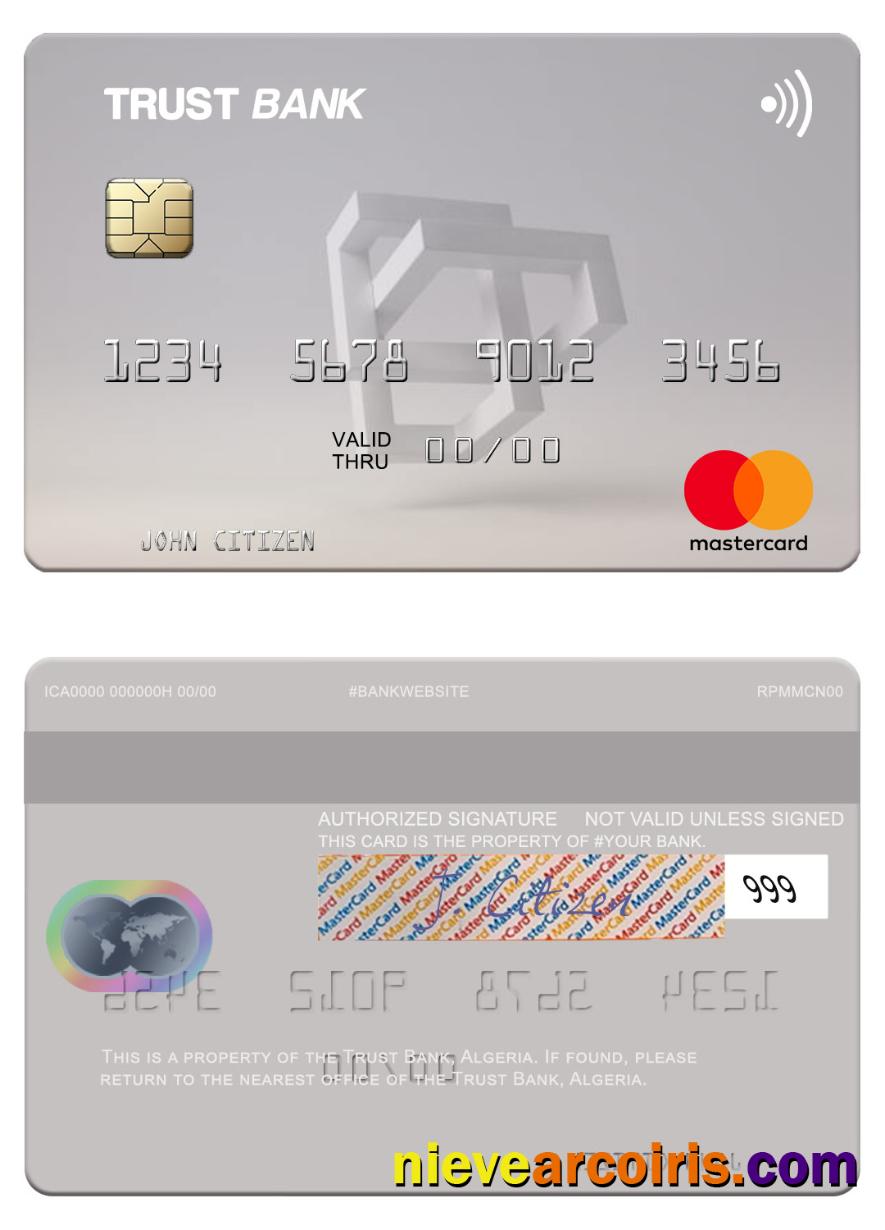 Algeria Trust Bank Algéria Mastercard Sample