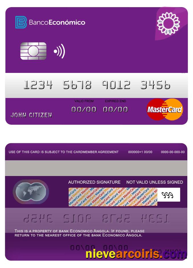 Angola Economio Bank Mastercard Sample