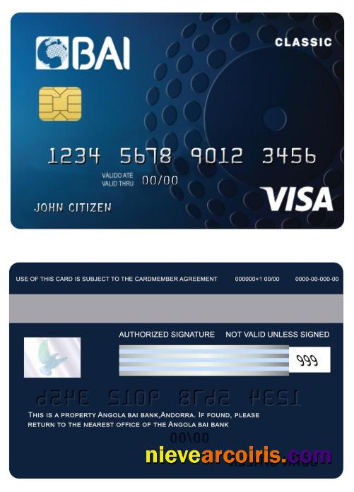 Angola Bai Bank Classic Credit Visa Card Preview